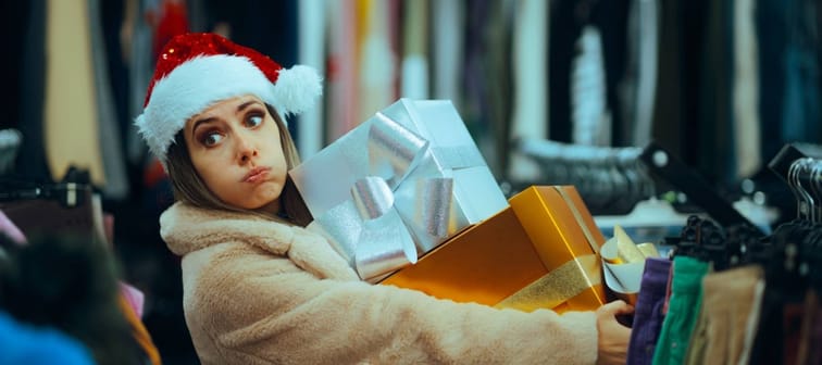 Stressed holiday shopping