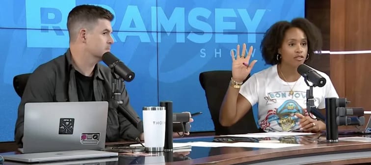 Ramsey Show hosts taking a call