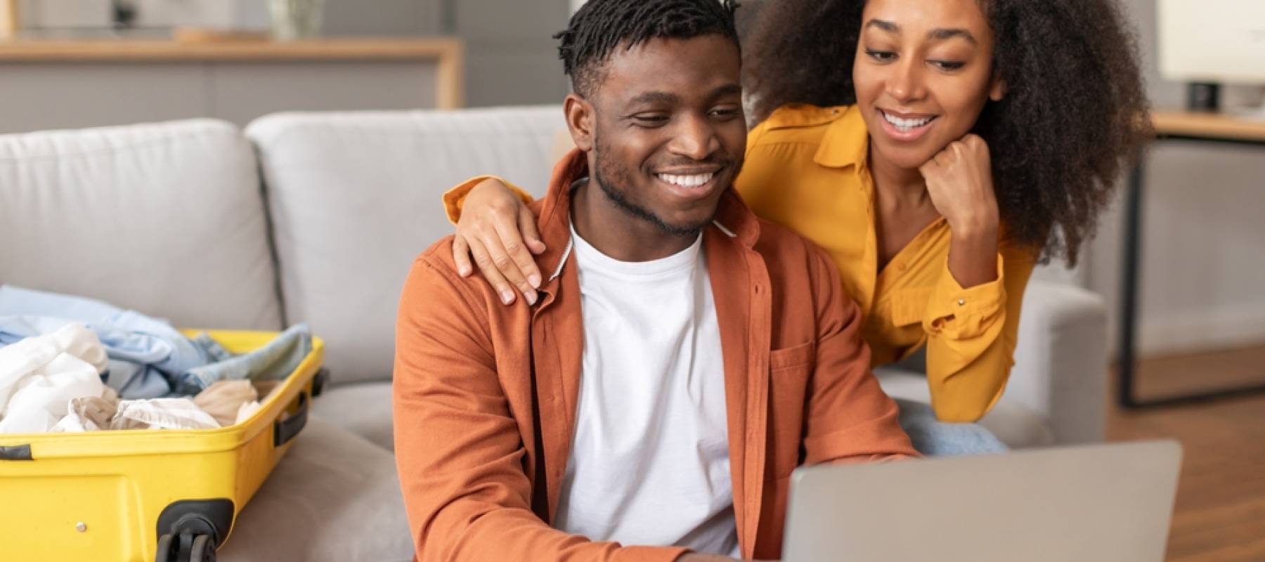 Couple planning trip