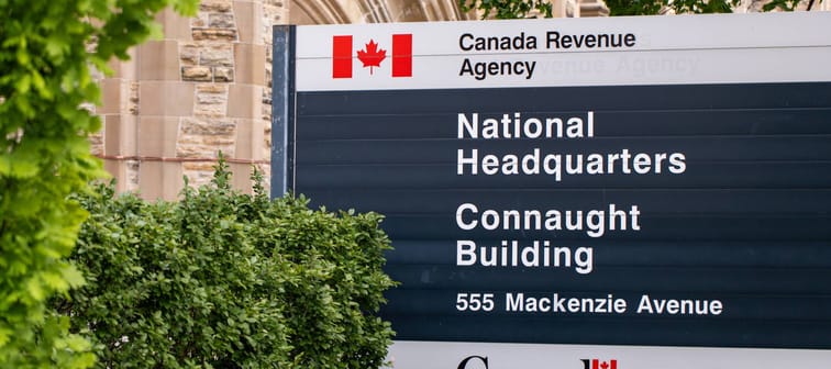 Ottawa, Canada - May 19, 2023: Canada Revenue Agency, National Headquarters. The CRA is the revenue service of the federal government.