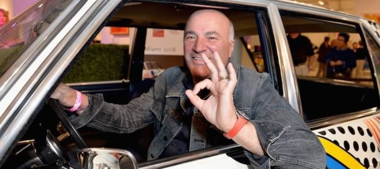 Kevin O'Leary in a car