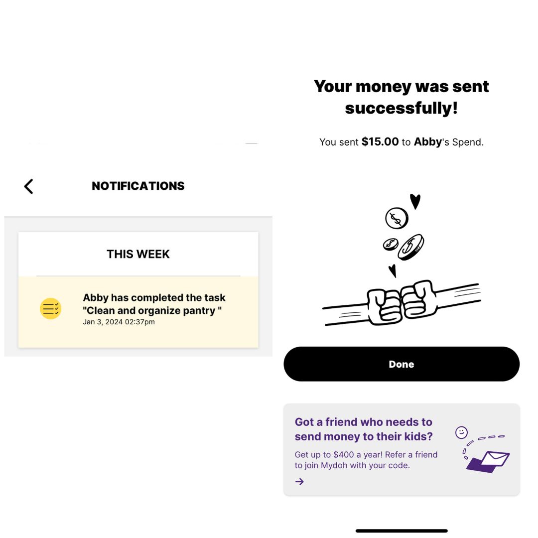 Screen grab of Mydoh app