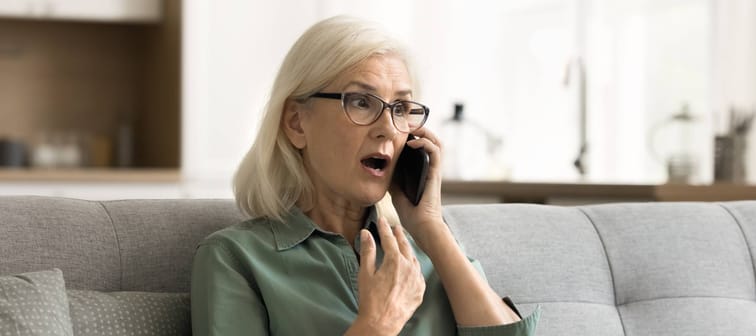 Woman looking shocked